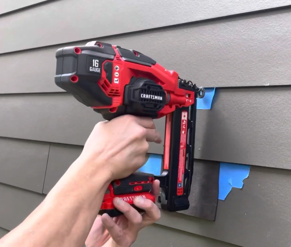 Siding repair in progress