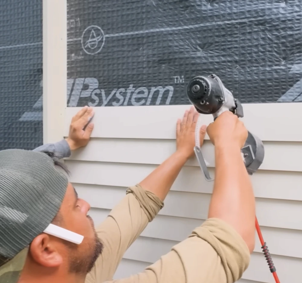 High-quality fiber cement siding installation