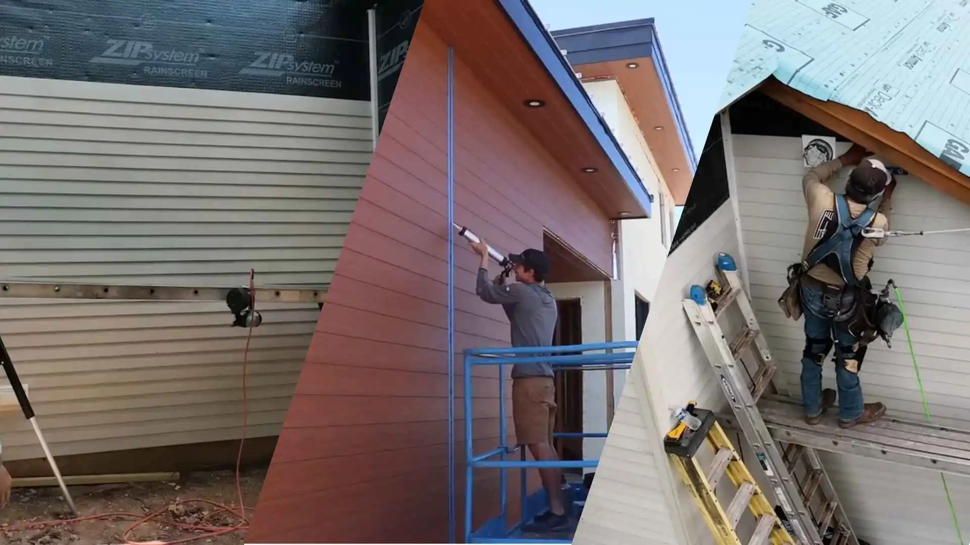 Cement siding close-up