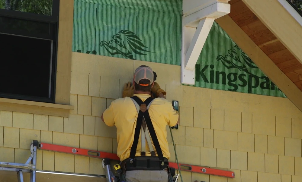 Fiber cement siding installation project