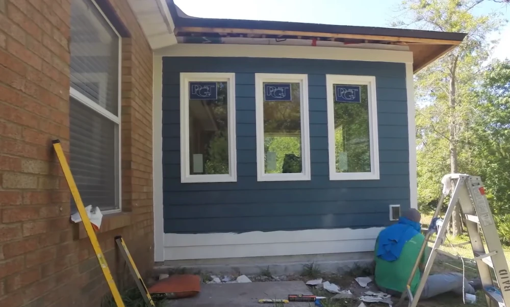 Finished fiber cement siding installation
