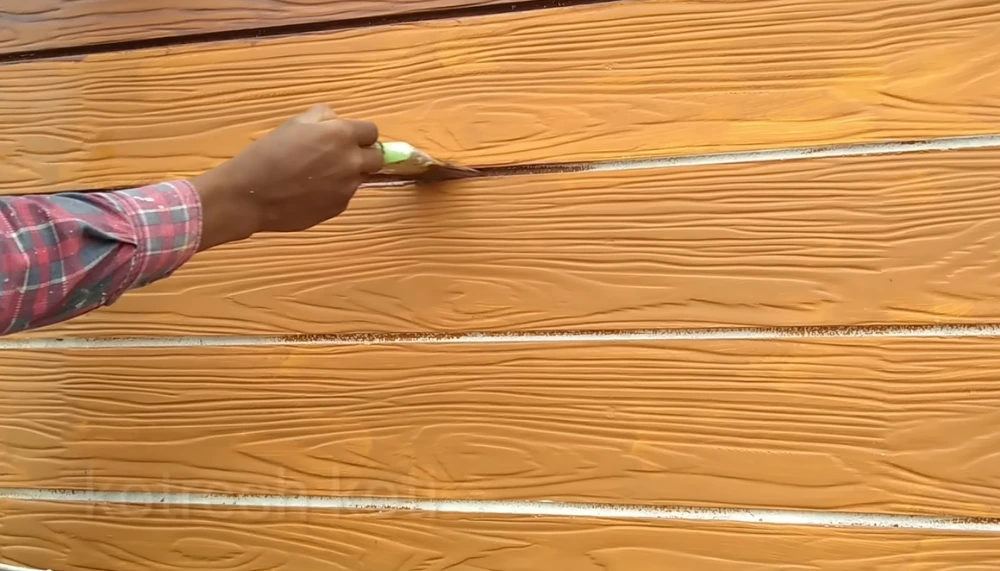 Fiber cement siding refinishing project in progress
